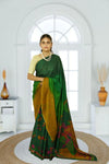 Ranipur Voile Cotton Saree – Dark Green