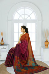Ranipur Voile Cotton Saree – Dark Magenta