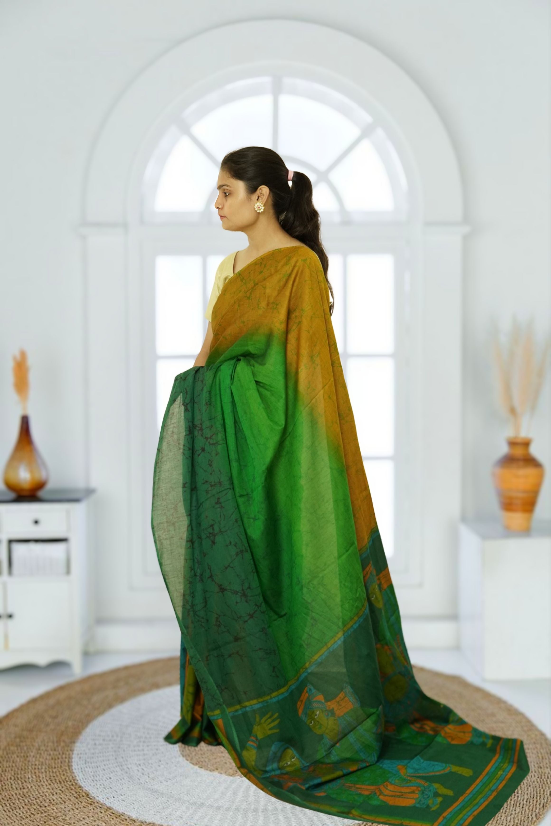 Ranipur Cotton Voile Saree – Green
