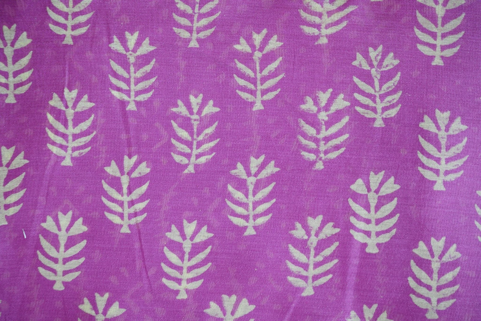 Chanderi Cotton Silk 3-Piece Unstitched Suit Set – Onion Violet