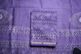 Chanderi Cotton Silk Indigo Print Suit- Purple