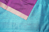 Chanderi Silk Cotton Suit – Purple & Sky Blue