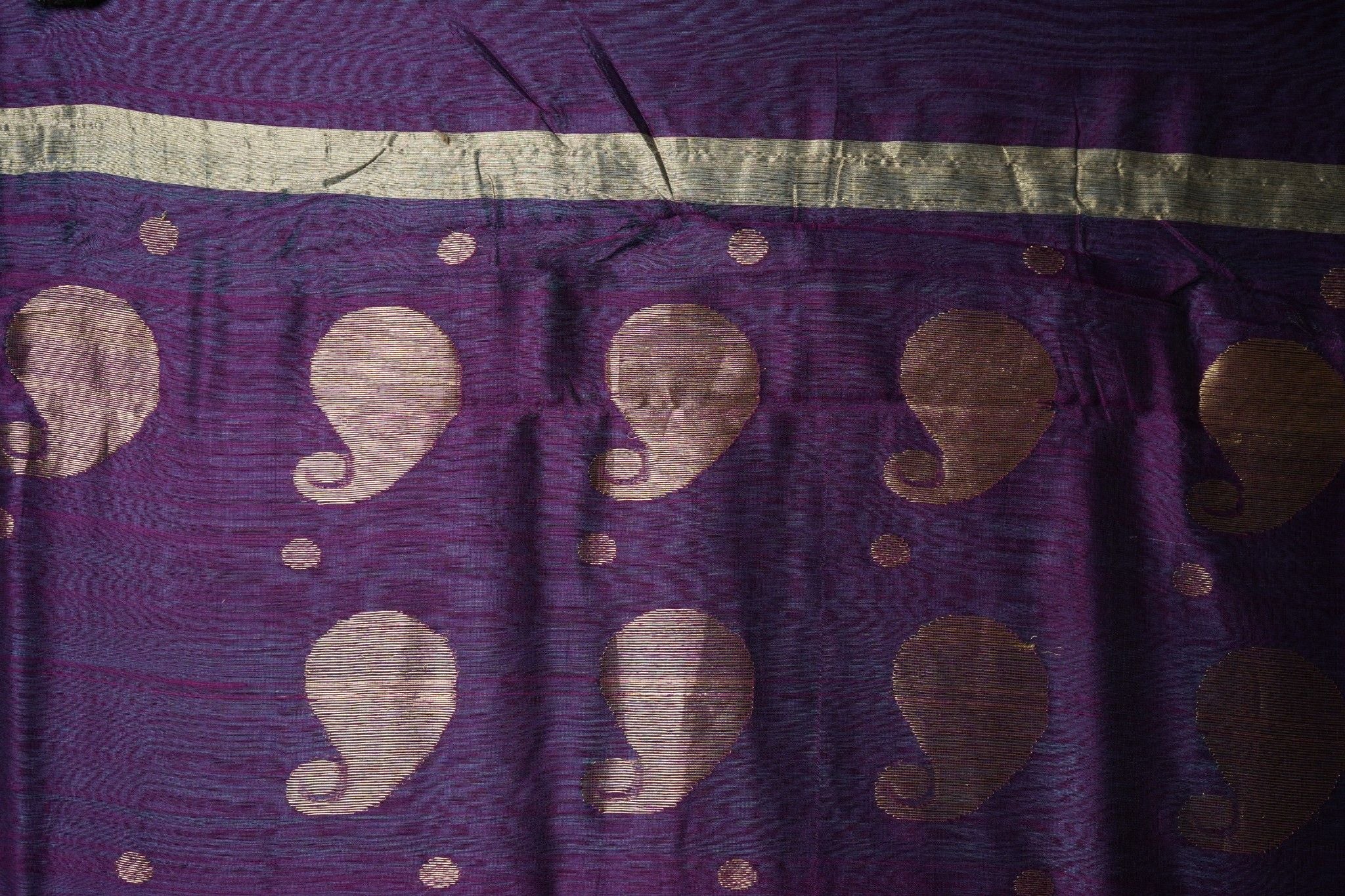Chanderi Silk Cotton Suit 3 Piece – Purple & Sky Blue