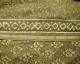Chanderi Silk Cotton Dabu Print Suit - Dark Olive Green