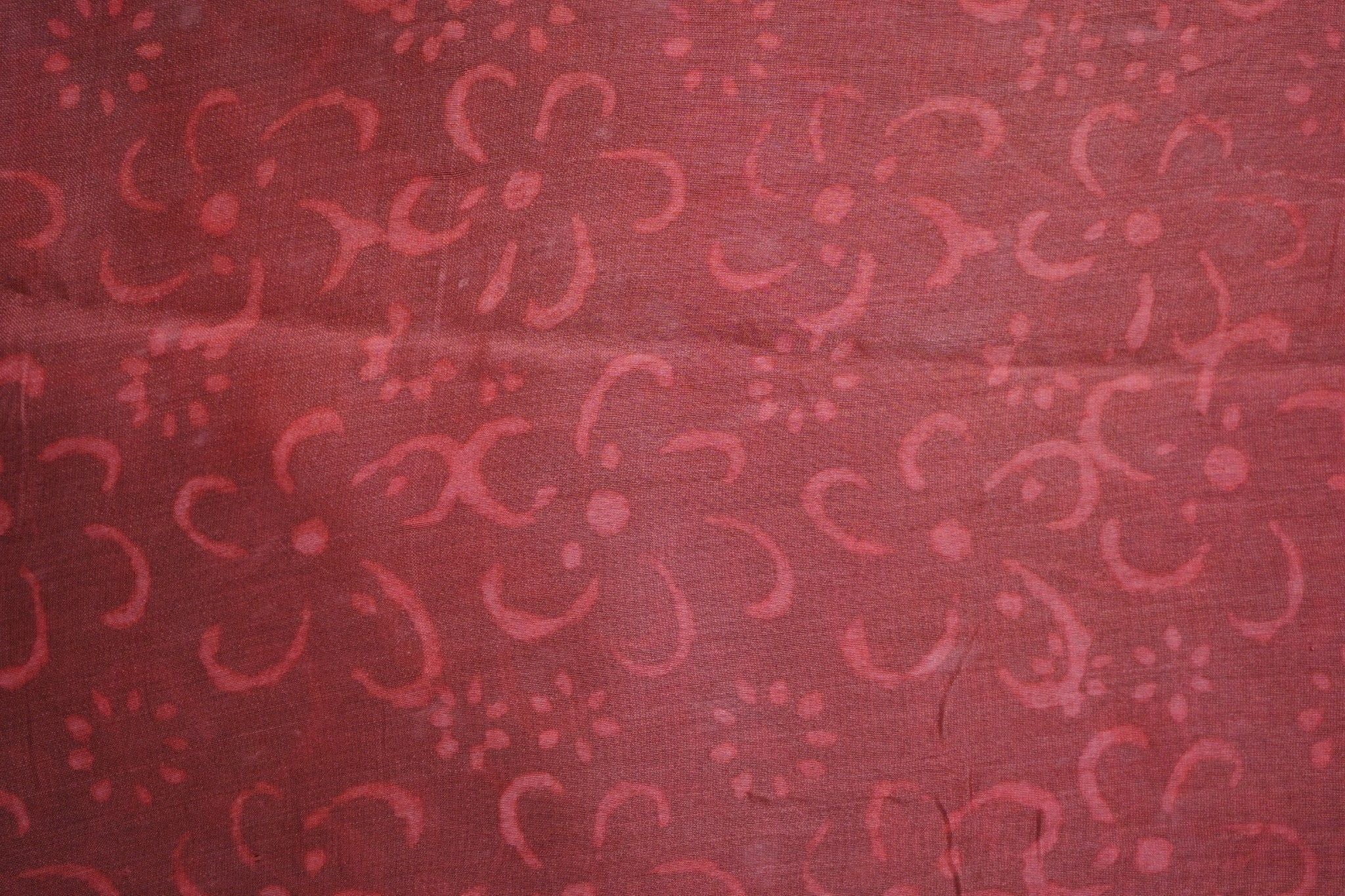 Chanderi Cotton Silk Indigo Suit – Dark Coral