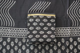 Chanderi Silk Cotton Dabu Print Suit – Black
