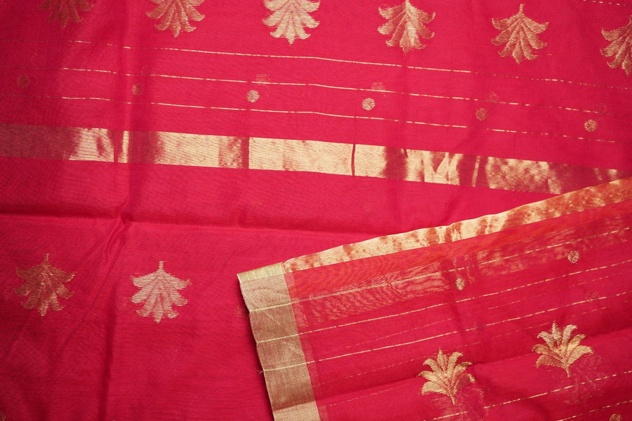 Chanderi Silk Cotton Suit – Ruby Red