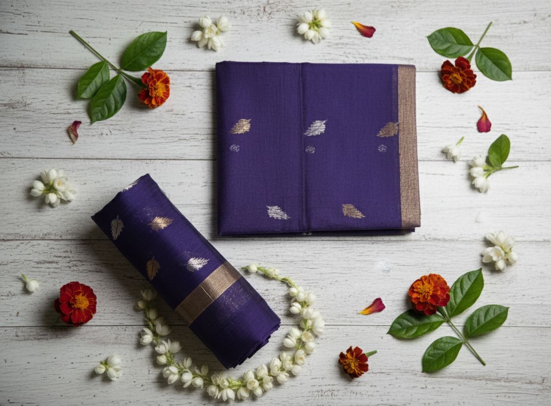 Chanderi Silk Cotton Suit – Dark Purple