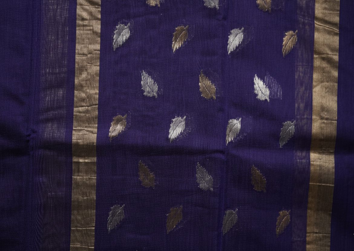 Chanderi Silk Cotton Suit – Dark Purple