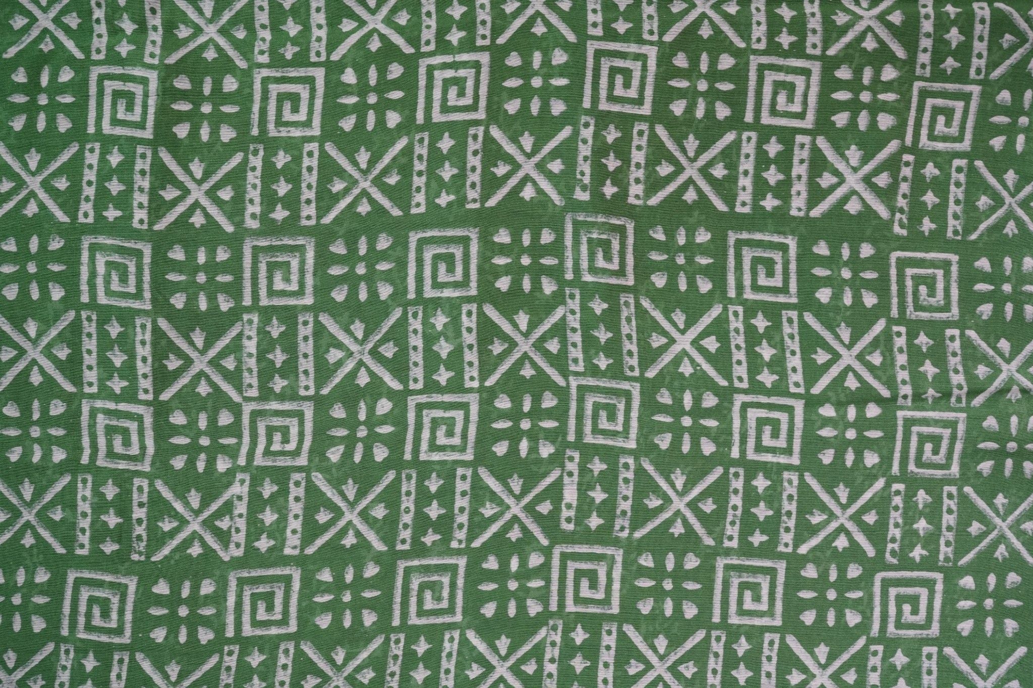 Chanderi Silk Cotton Dabu Print Suit Set – Green