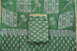 Chanderi Silk Cotton Dabu Print Suit Set – Green