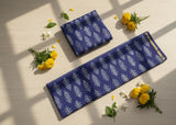 Chanderi Silk Cotton Dabu Print Suit – Dark Indigo