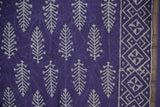Chanderi Silk Cotton Dabu Print Suit – Dark Indigo