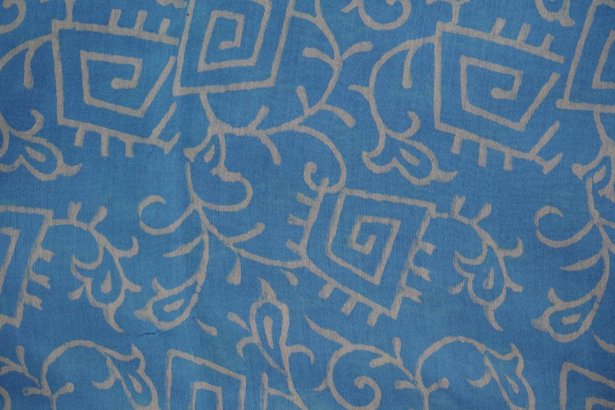 Chanderi Silk Cotton Dabu Print Suit – Sky Blue