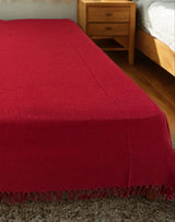 Kachha Suti Handwoven King Size Bedsheet / Bedcover – Red