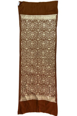 Pashmina Aari Work Wool Shawl – Dark Rust