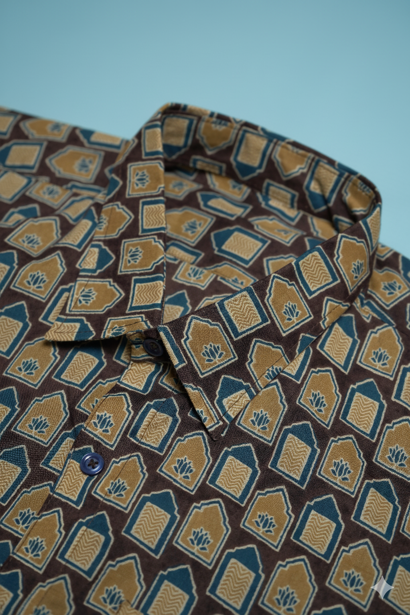 Mix Cotton Printed Men’s Shirt