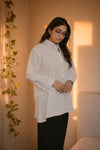 Pure Linen White Shirt for WomenBreathable Summer Wear