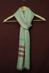 Pure Pashmina Light Grey ShawlClassic Striped Pattern