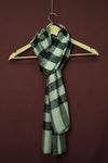 Elegant Checked Pattern Luxury Wrap Pure Pashmina Black & White Shawl