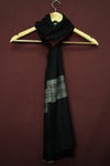 Pure Pashmina Black ShawlClassic Solid Black with Subtle Border