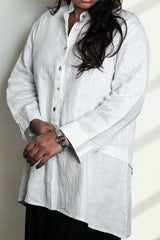 Pure Linen White Shirt for WomenBreathable Summer Wear