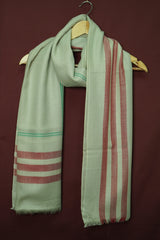 Pure Pashmina Light Grey ShawlClassic Striped Pattern