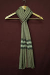 Pure Pashmina Dark Beige Shawl Classic Striped Border