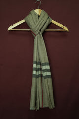 Pure Pashmina Dark Beige Shawl Classic Striped Border