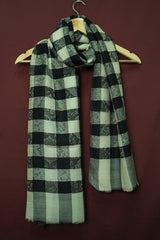 Elegant Checked Pattern Luxury Wrap Pure Pashmina Black & White Shawl