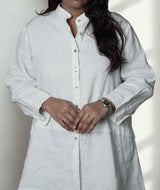 Pure Linen White Shirt for WomenBreathable Summer Wear