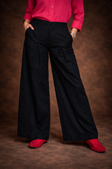 Women’s Pure Linen Single Pleated Trousers