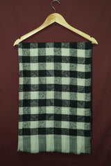 Elegant Checked Pattern Luxury Wrap Pure Pashmina Black & White Shawl