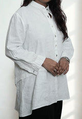 Pure Linen White Shirt for WomenBreathable Summer Wear