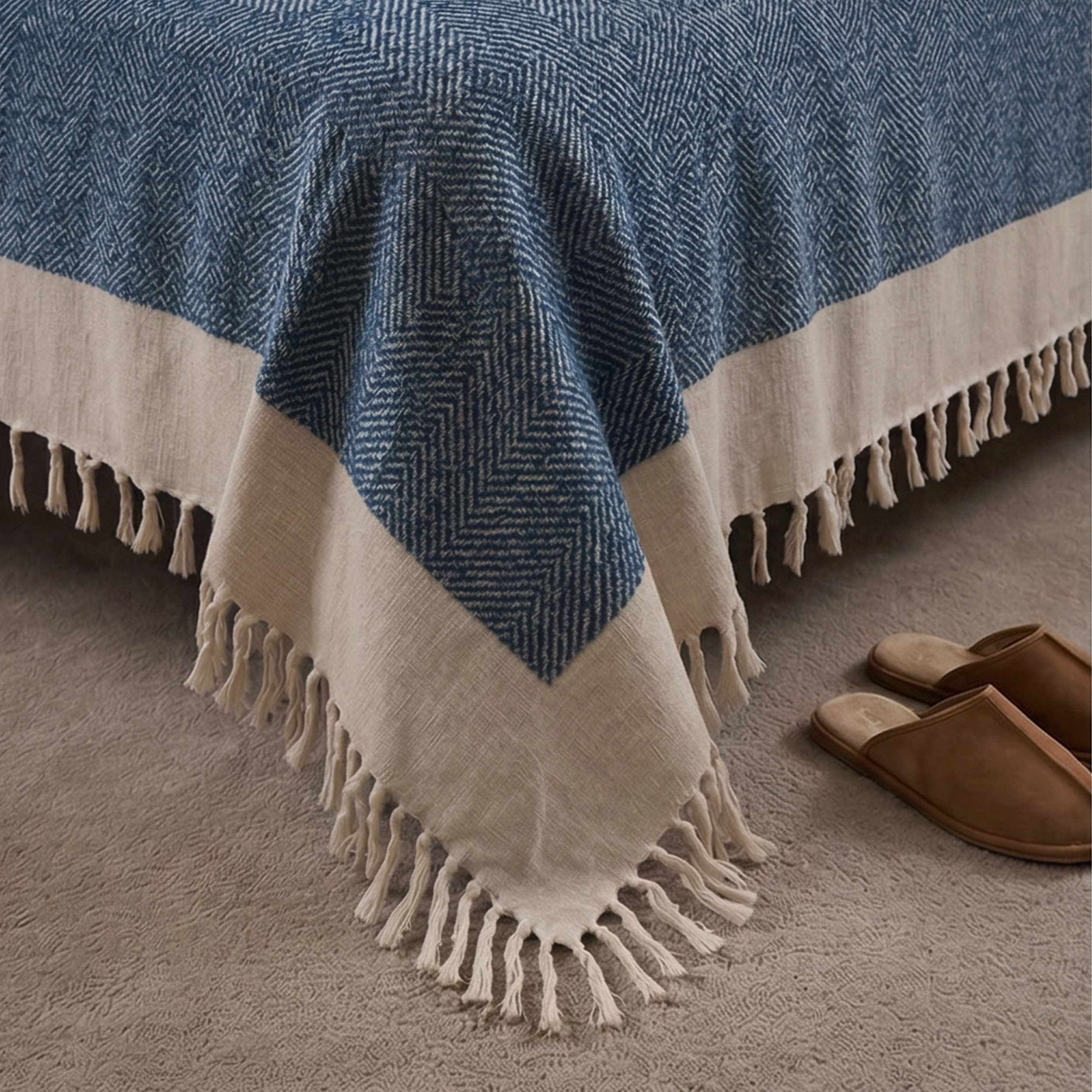 Kachcha Suti Pure Cotton Handwoven King Size Bed Cover