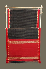 Maheshwari Cotton Silk Saree with Silk Check Border