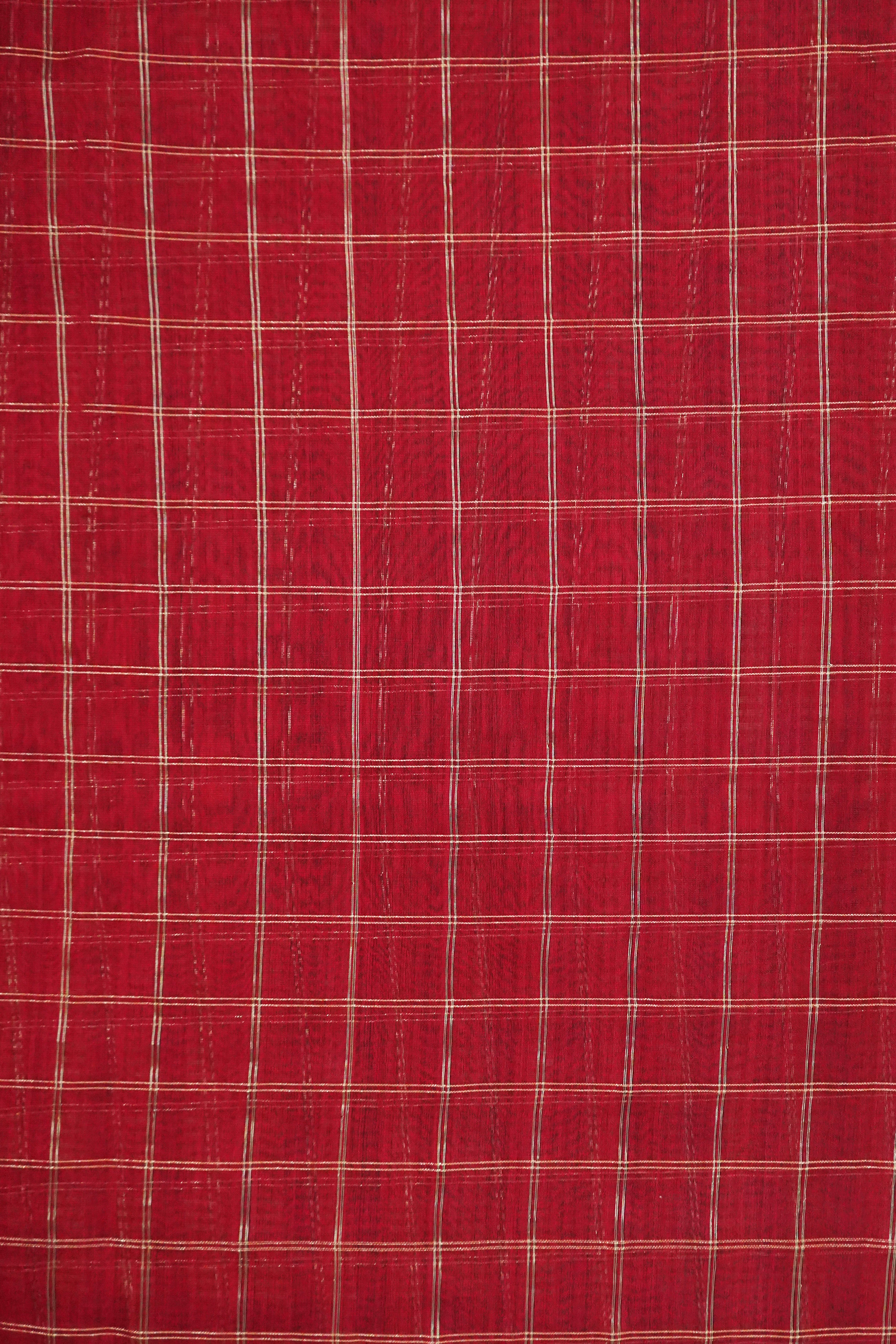 Elegant Rani Pink Maheshwari Cotton Silk Check Border Saree