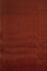 Rust Copper Maheshwari Silk Cotton Full Tissue Saree with Metallic Sheen