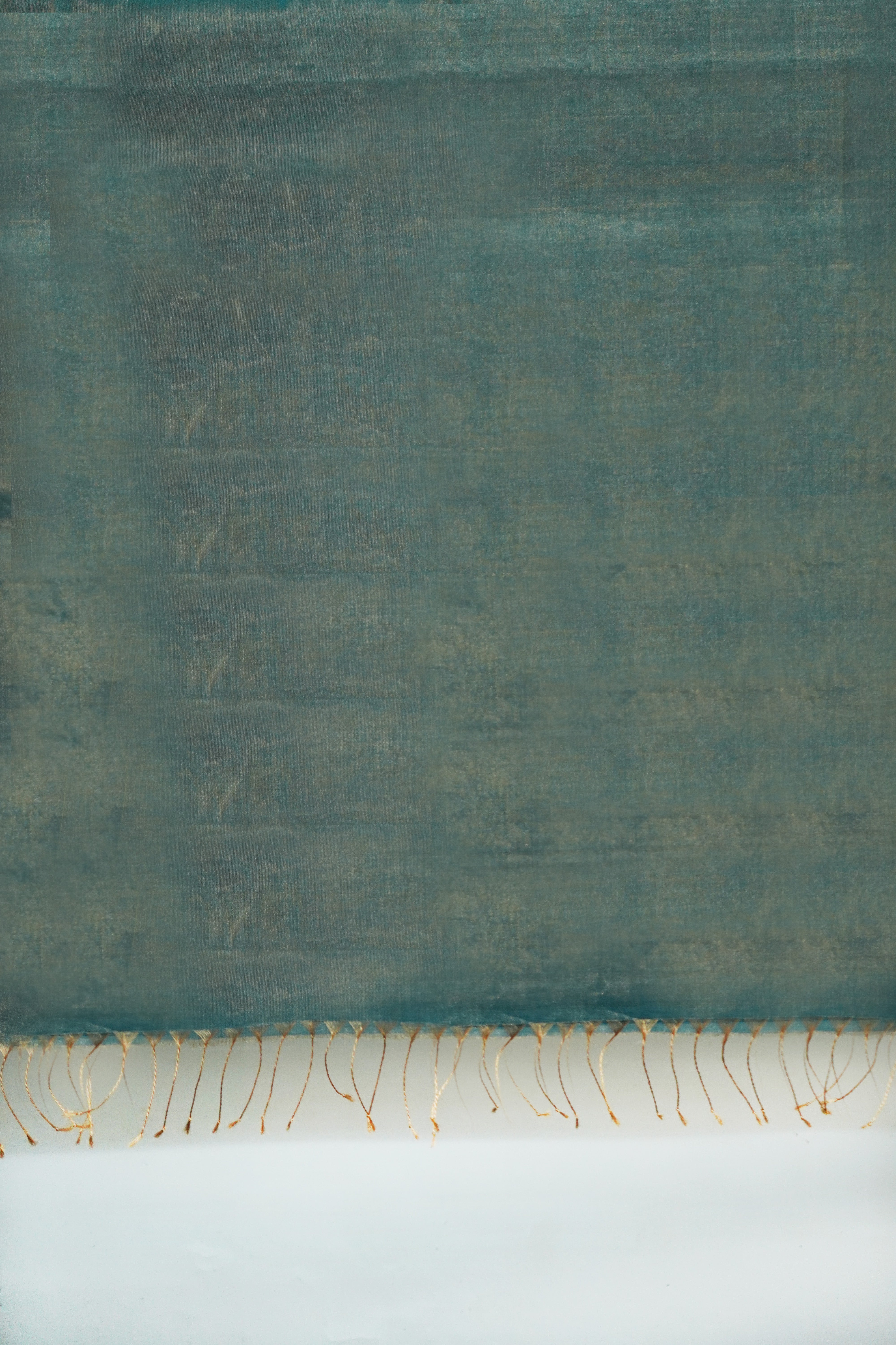 Teal Blue Maheshwari Silk Cotton Full Tissue Saree with Elegant Metallic Finish