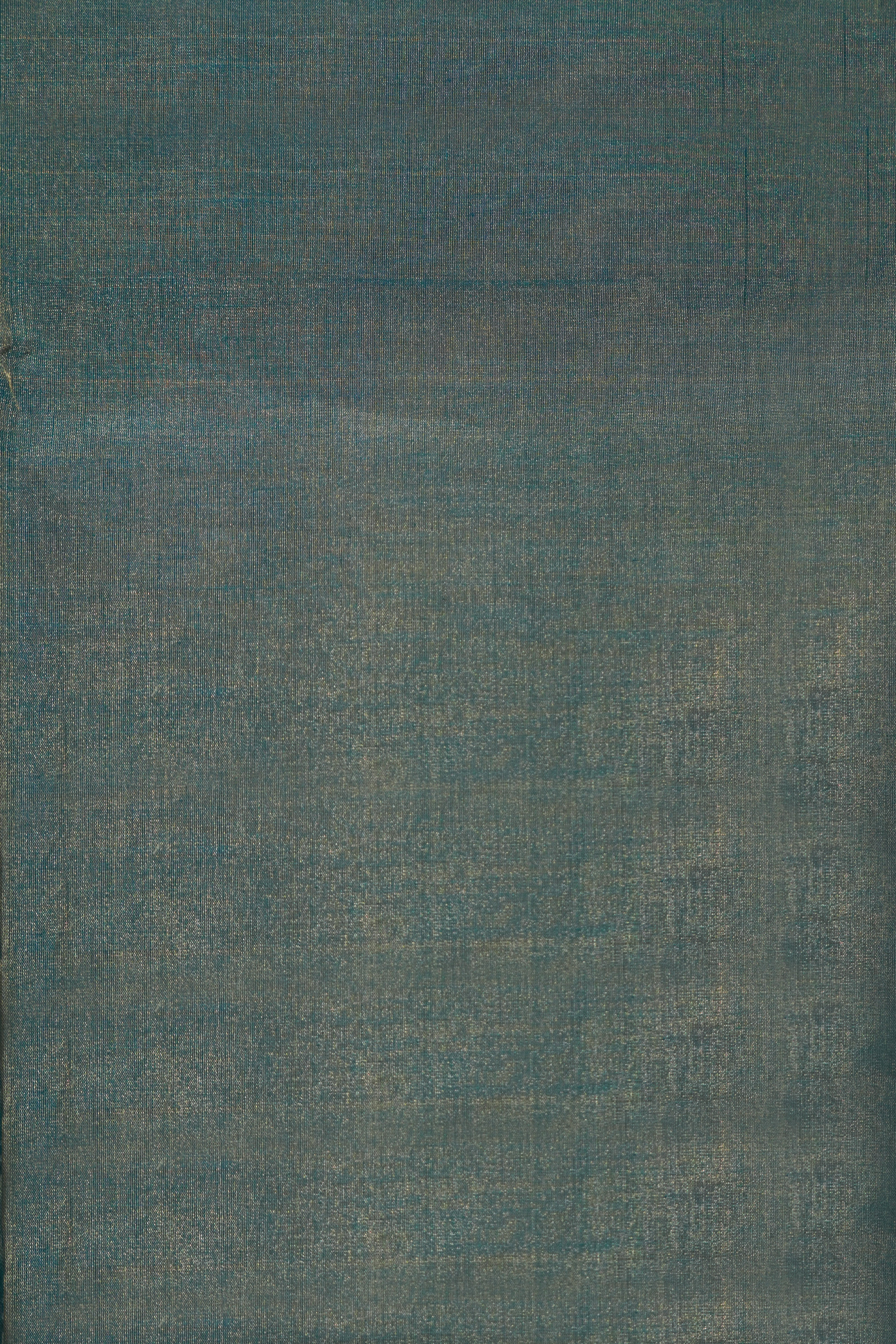 Teal Blue Maheshwari Silk Cotton Full Tissue Saree with Elegant Metallic Finish