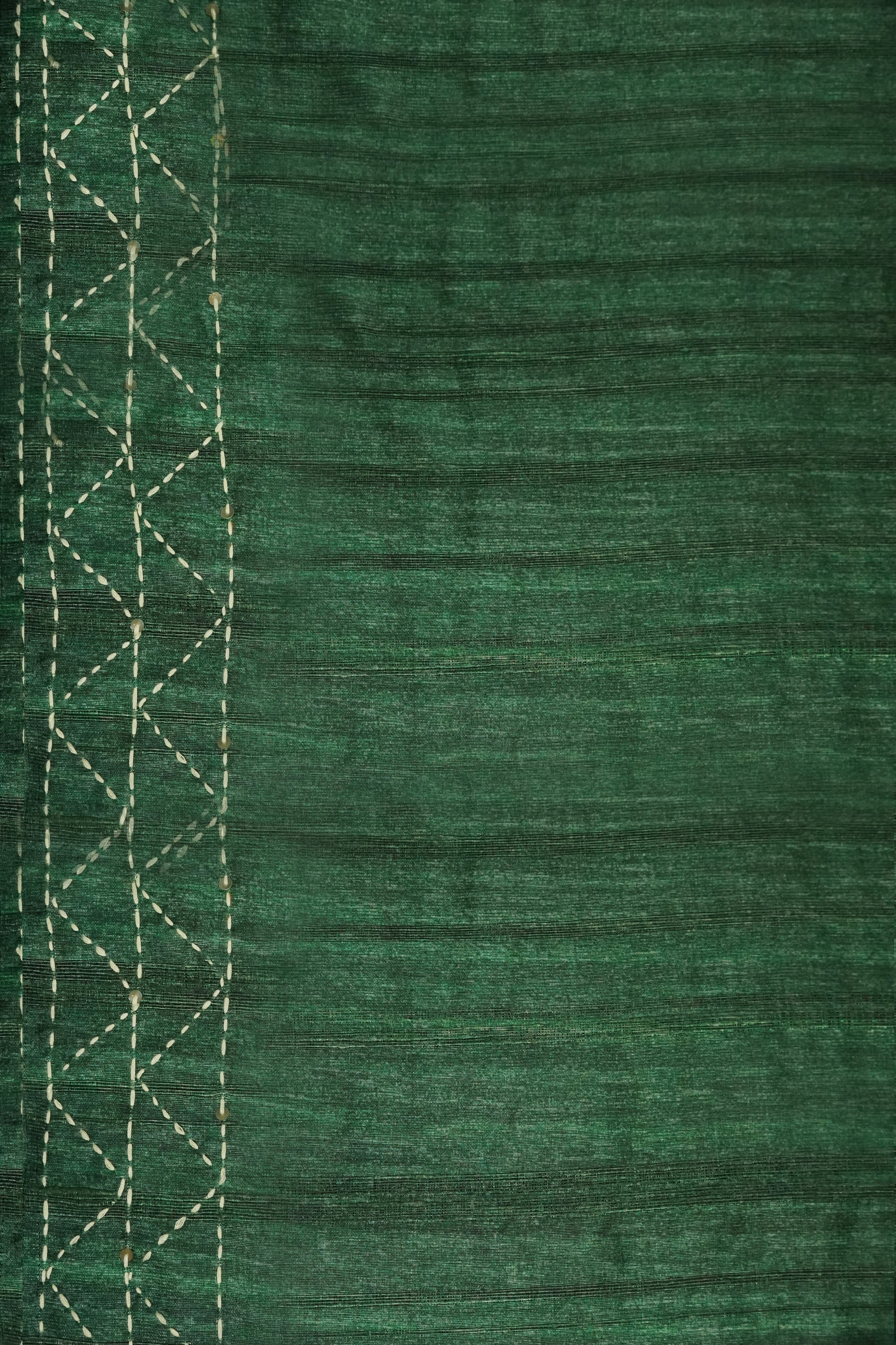 Pure Kosa Silk Saree with Hand Kantha Work