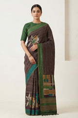 Pure Kosa Silk Saree with Hand Kantha Work