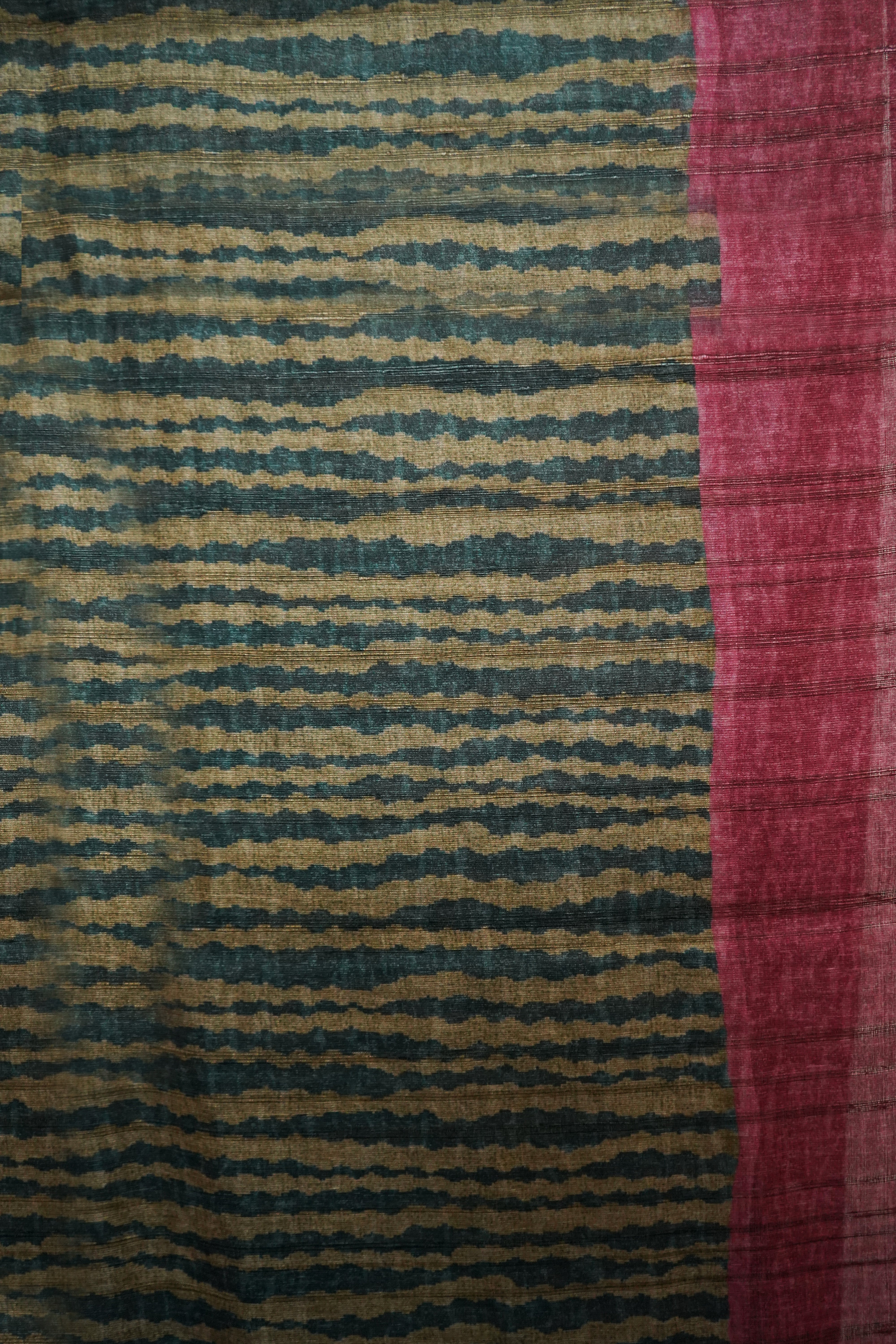 Pure Kosa Silk Saree with Hand Kantha Work