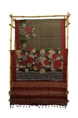 Pure Kosa Silk Saree with Hand Kantha Work
