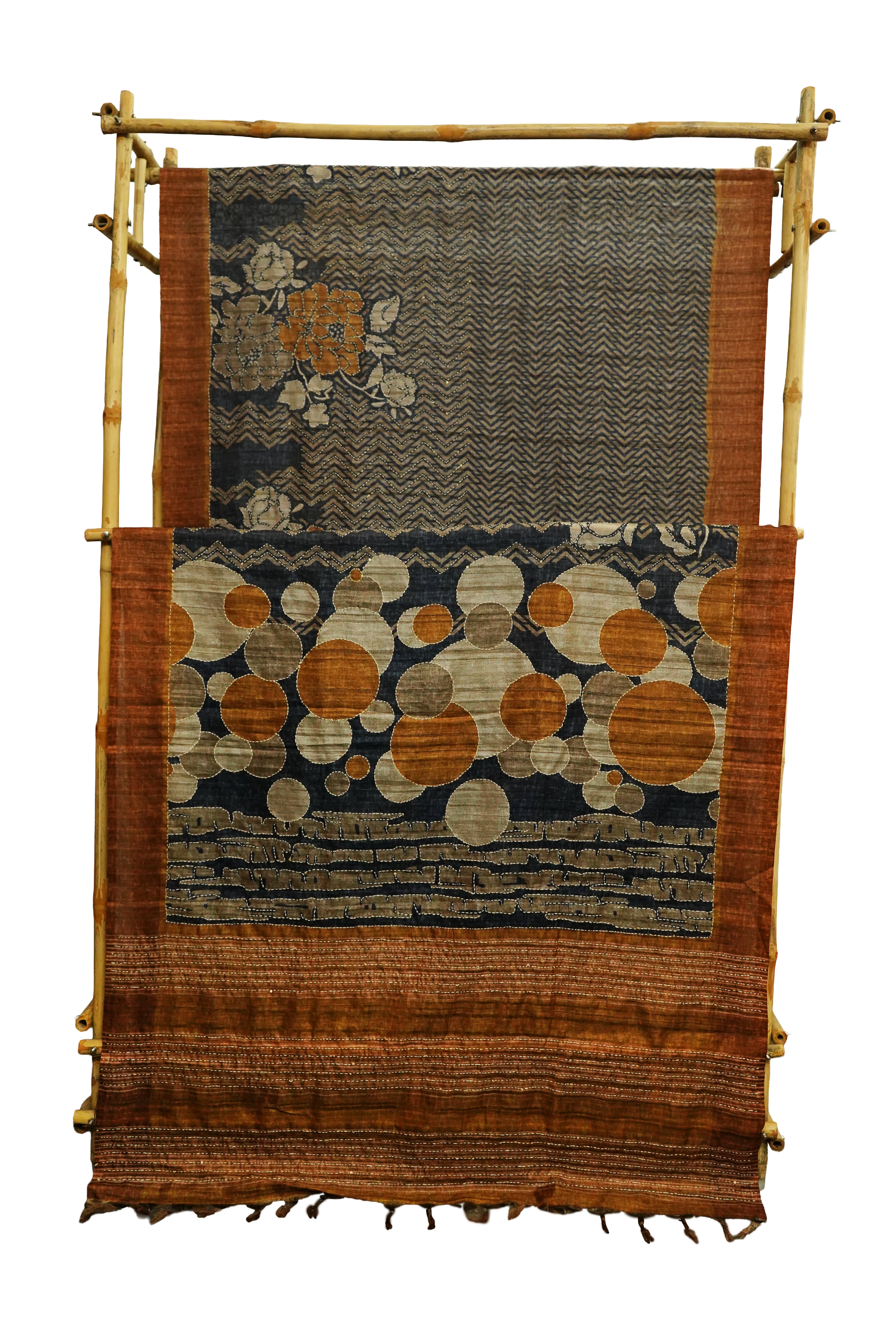 Pure Kosa Silk Saree with Hand Kantha Work