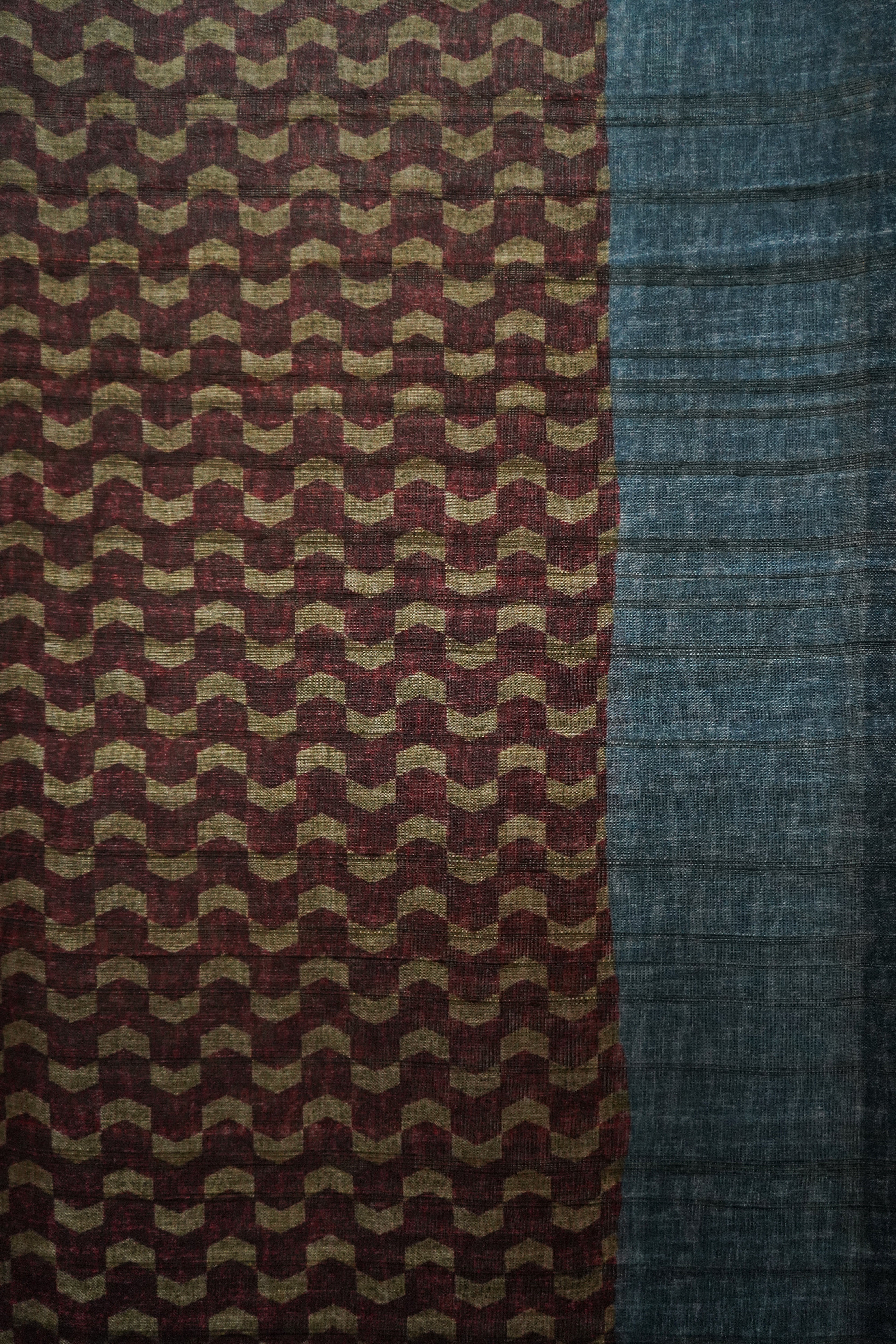 Pure Kosa Silk Saree with Hand Kantha Work