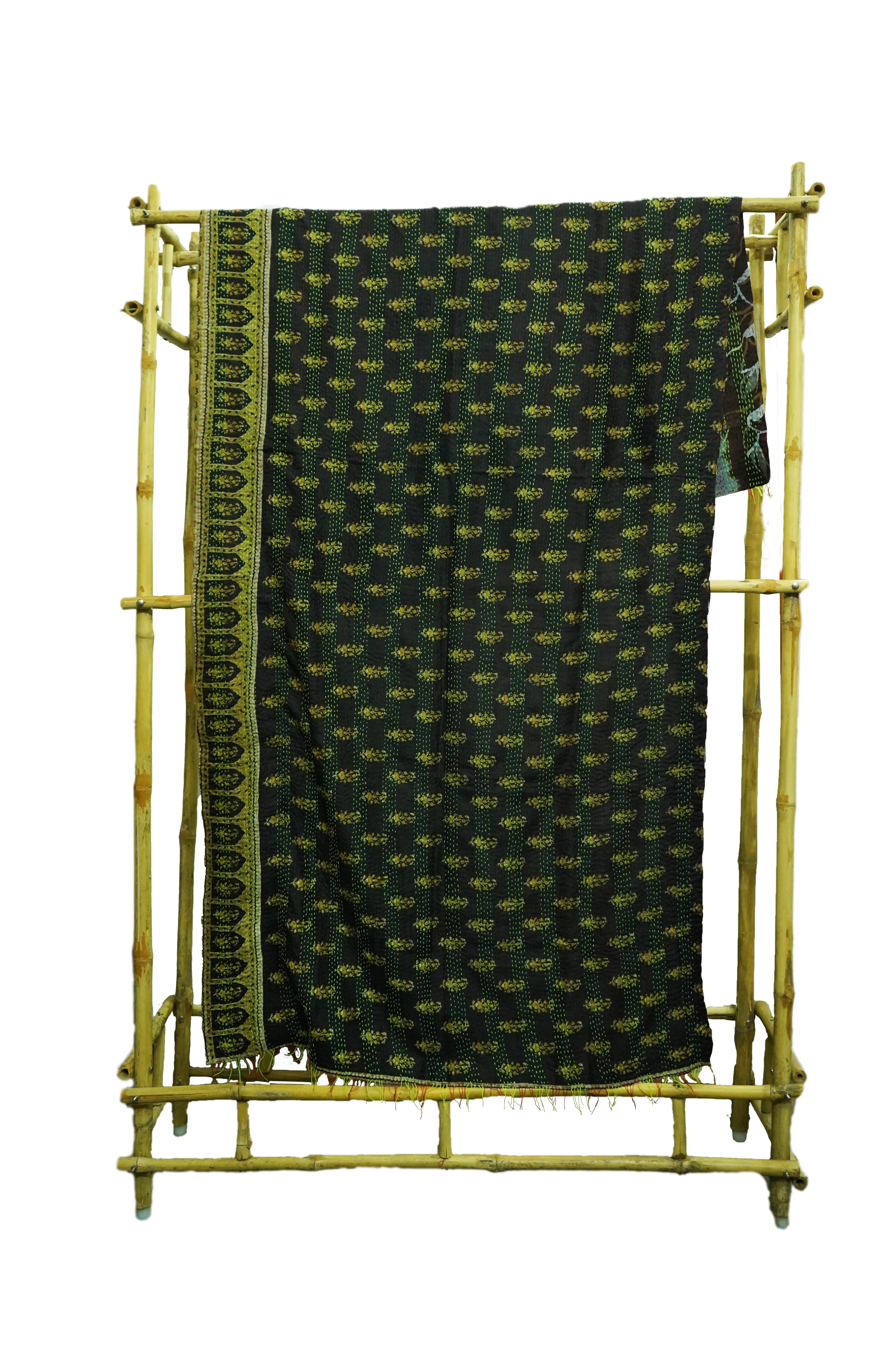 Reversible Handcrafted Silk Kantha Dupatta
