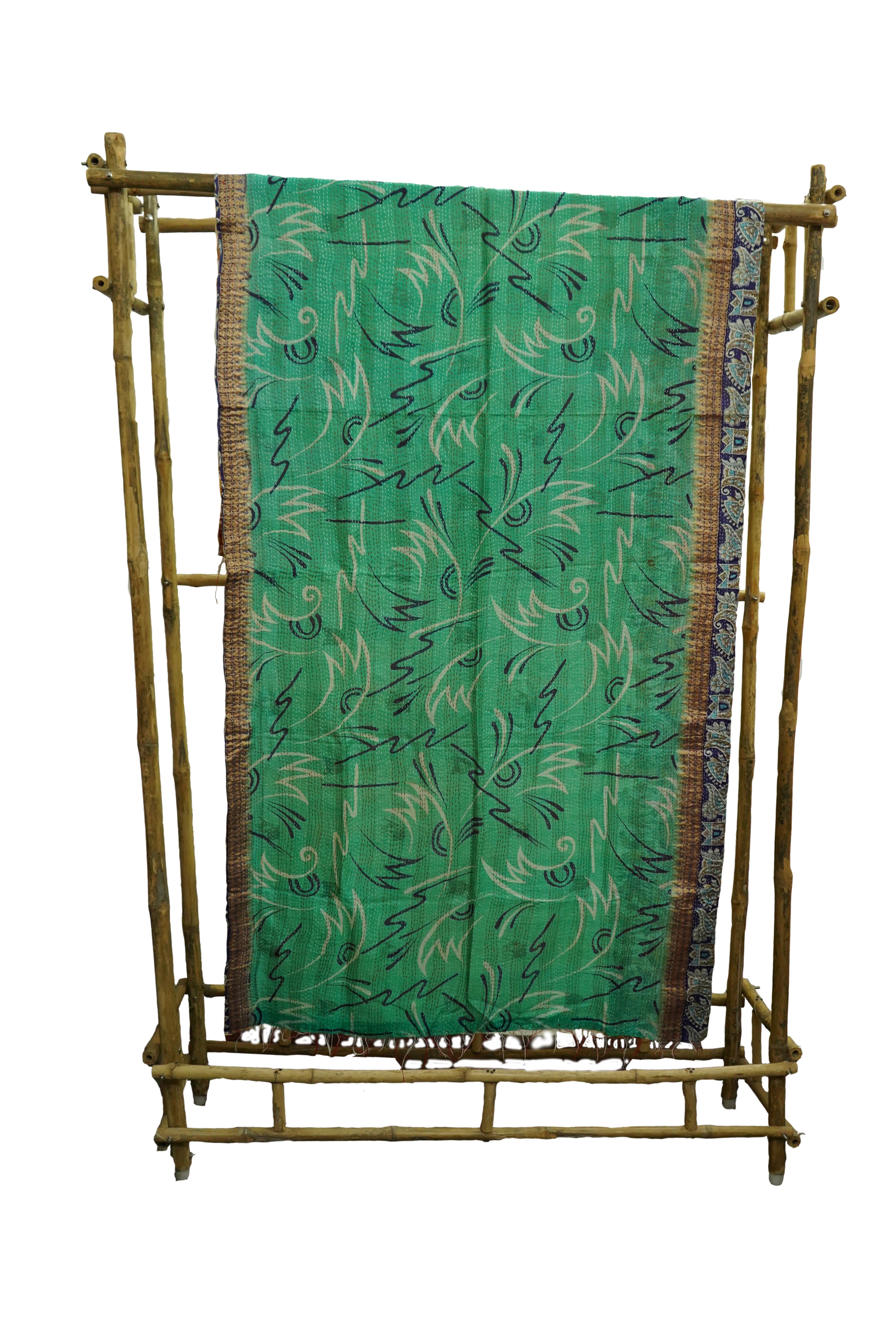 Reversible Pure Silk Kantha Work Dupatta
