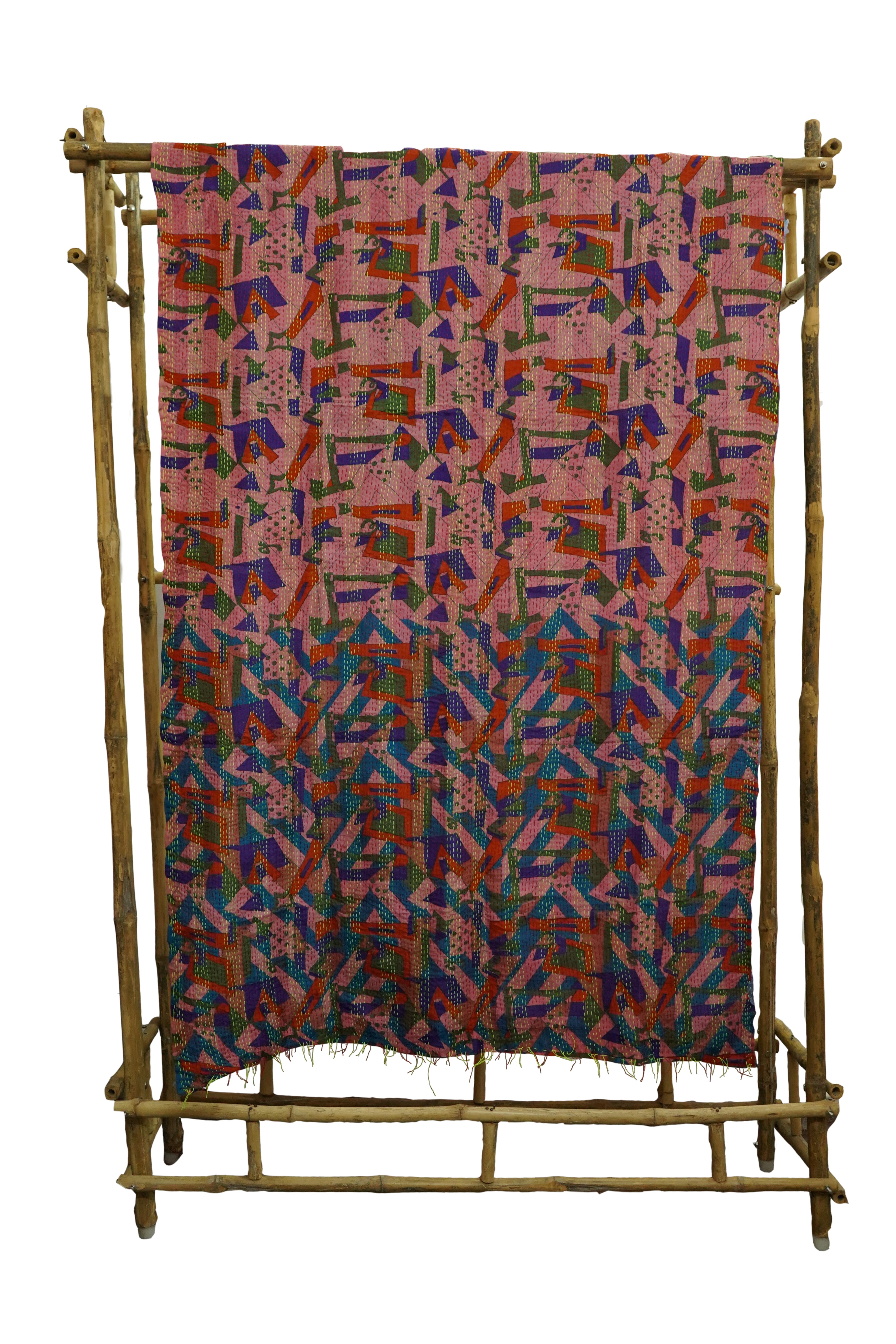 Reversible Pure Silk Kantha Work Dupatta
