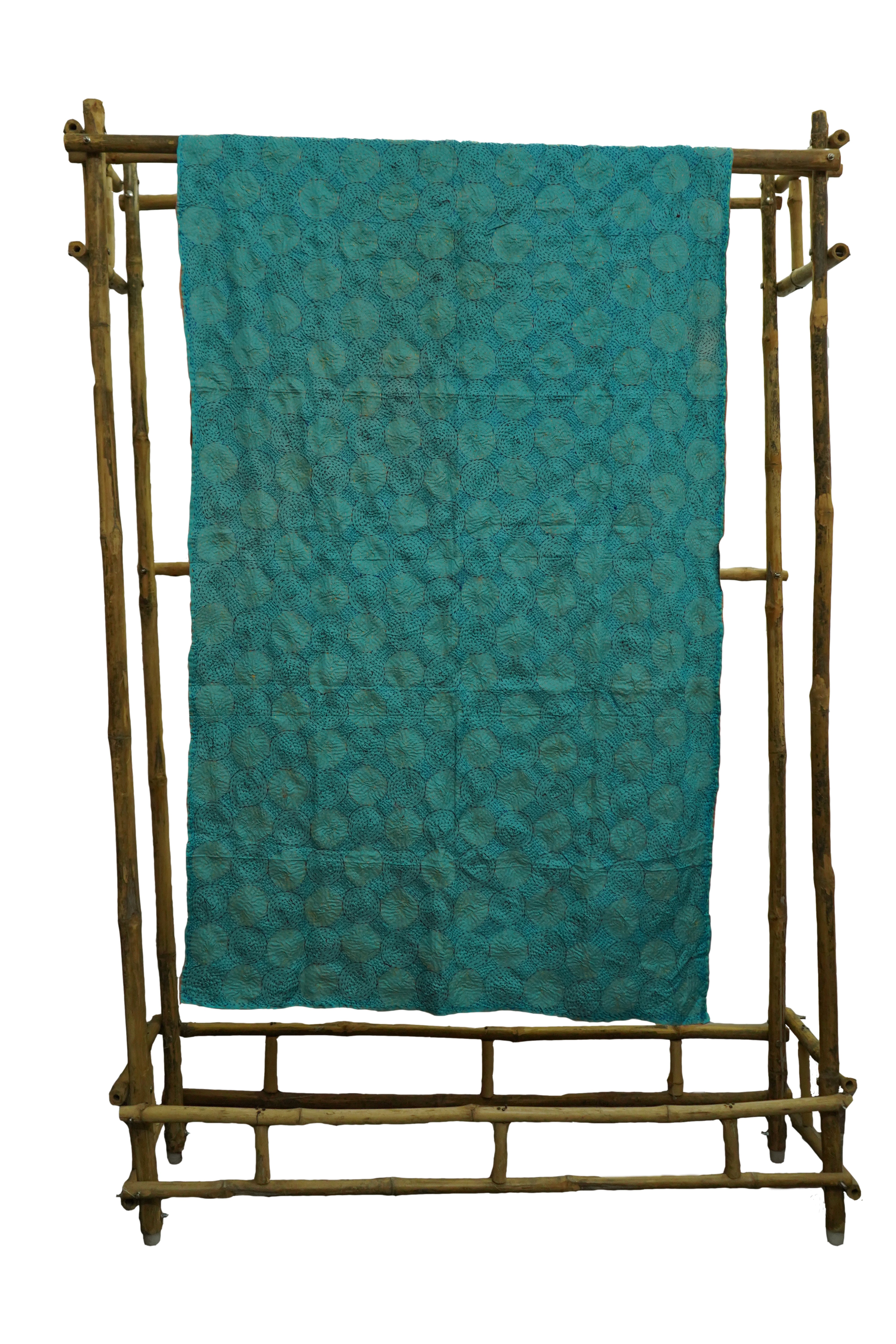 Reversible Handcrafted Kantha Work Silk Dupatta